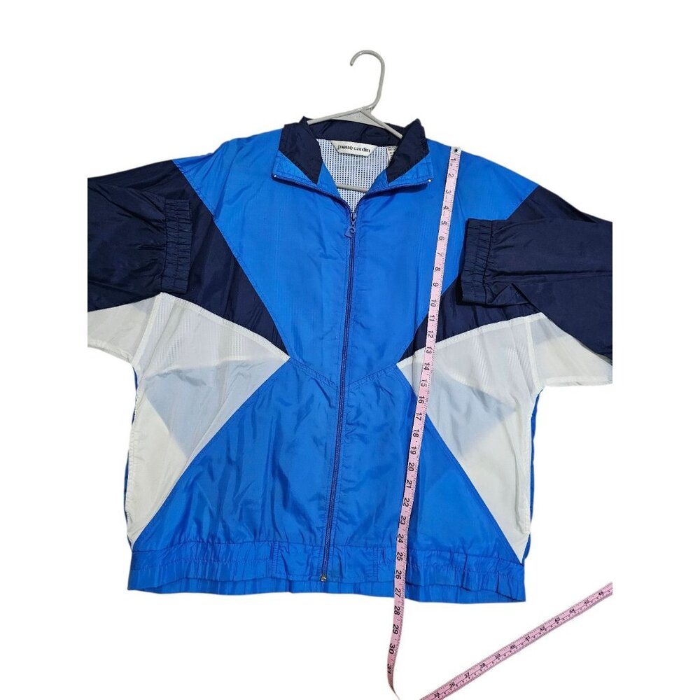 Pierre Cardin Mens Blue Colorblock Windbreaker Jacket Vintage 90s Nylon Large - Picture 7 of 7